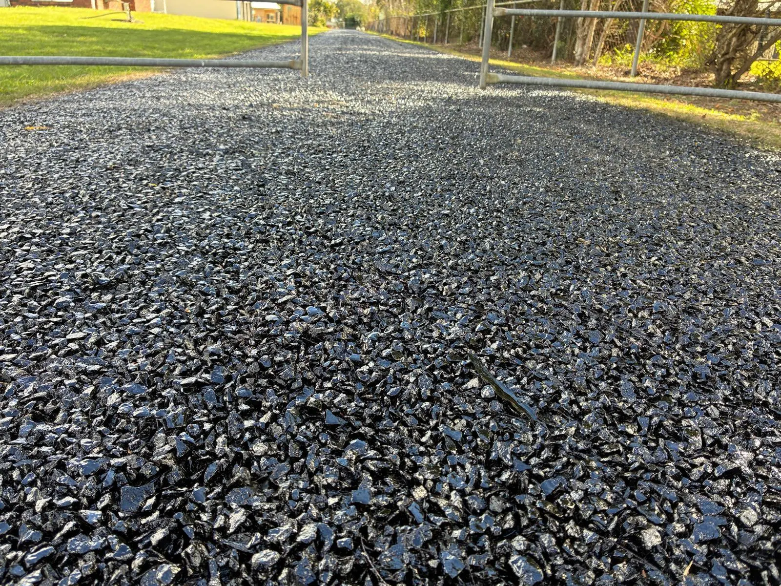 Closeup of fresh asphalt surface texture WA