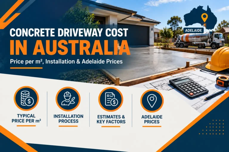 Concrete driveway cost in Australia with Adelaide pricing