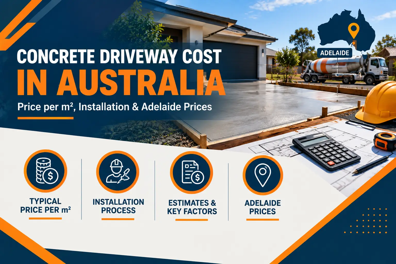 Concrete driveway cost in Australia with Adelaide pricing